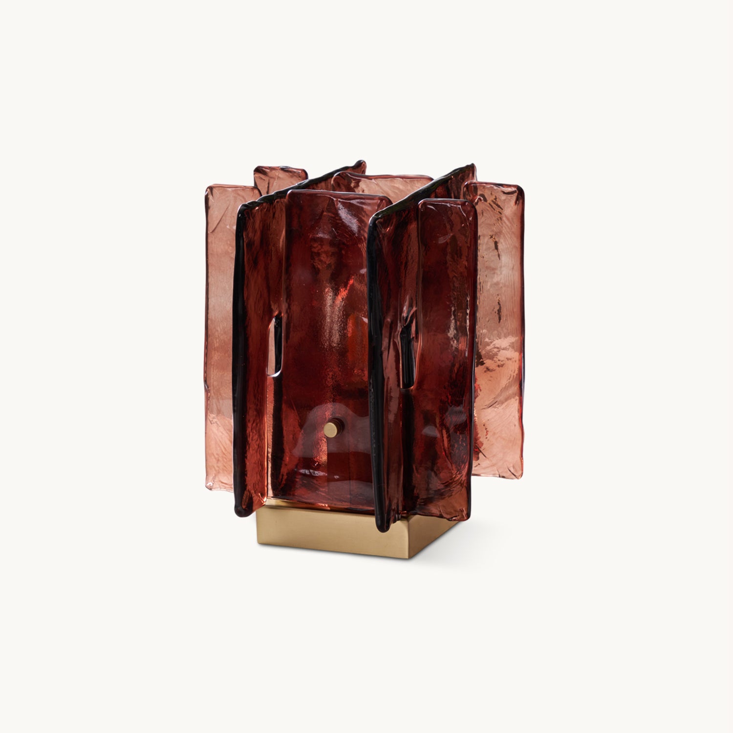Amber LED Table Lamp with Wooden Base - Modern Nightstand Light for Bedroom, Living Room, Office | Warm Glow & Dimmable for Cozy Ambience