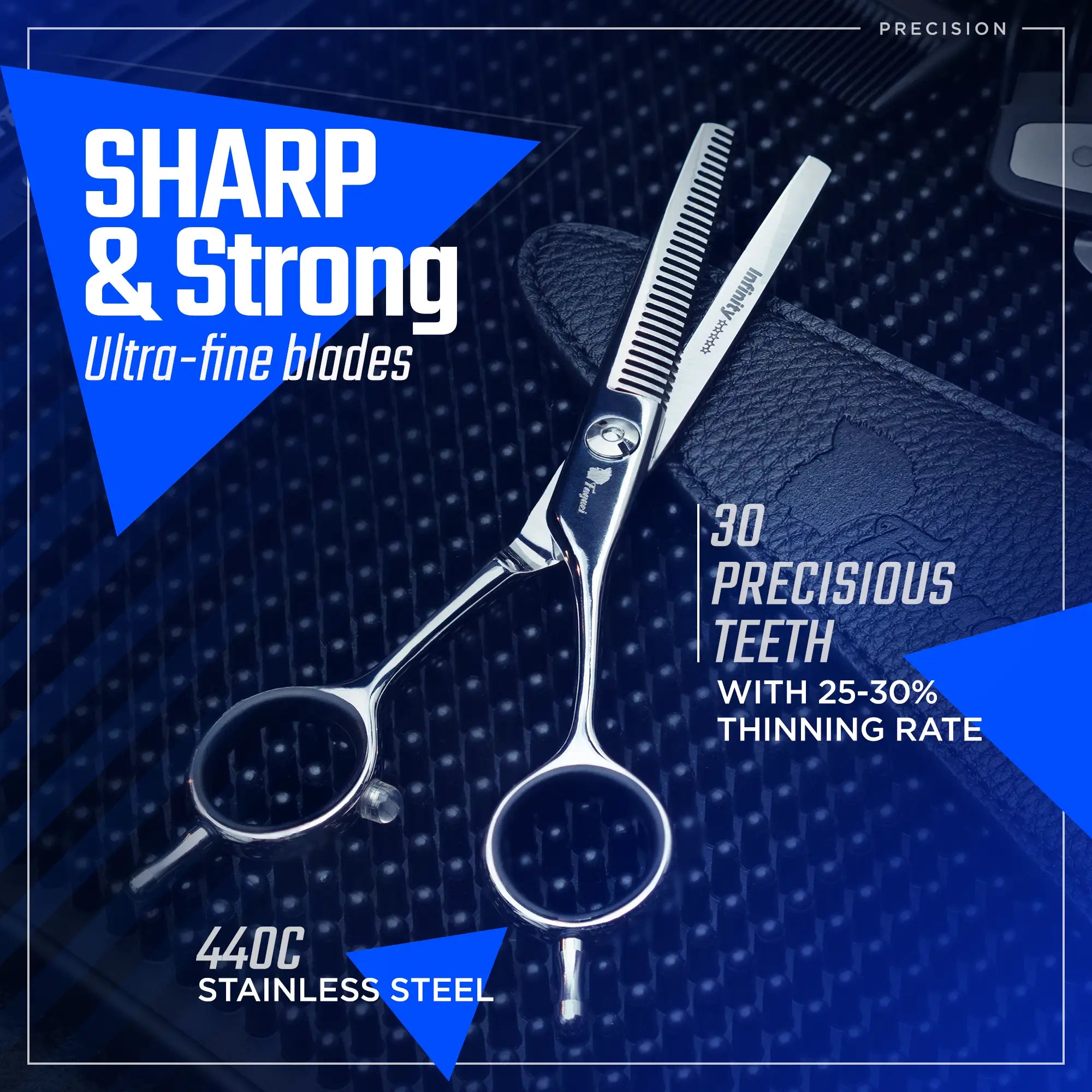 Professional INFINITY THINNING SHEARS for Hair Styling - Precision Haircutting Scissors for Barbers & Stylists - Perfect for Salon, Home Use & Professional Hair Cutting