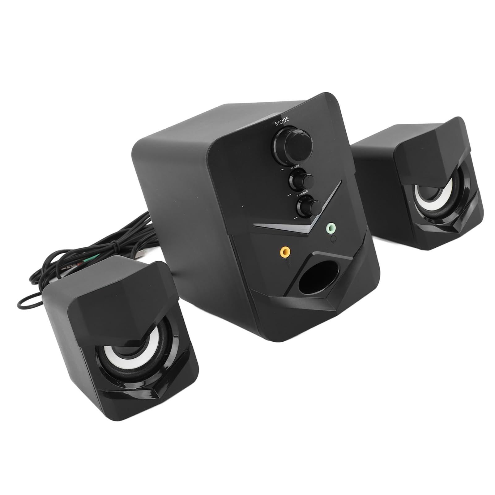 Premium Computer Speakers with Built-in Subwoofer - Wired USB Desktop Speakers, Active Sound Design for PC/Laptop - Perfect for Home Office, Gaming & Music Listening