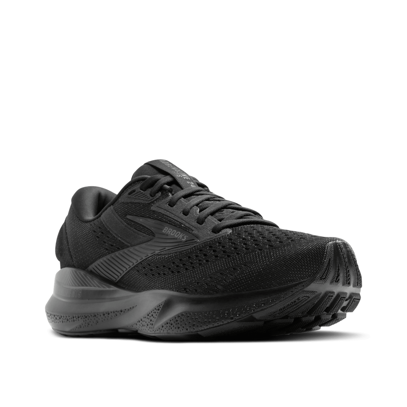 Brooks Adrenaline GTS 24 Running Shoes for Men - Wide 4E Width - Black/Black/Ebony - Stability & Support for Road Running, Jogging & Daily Training