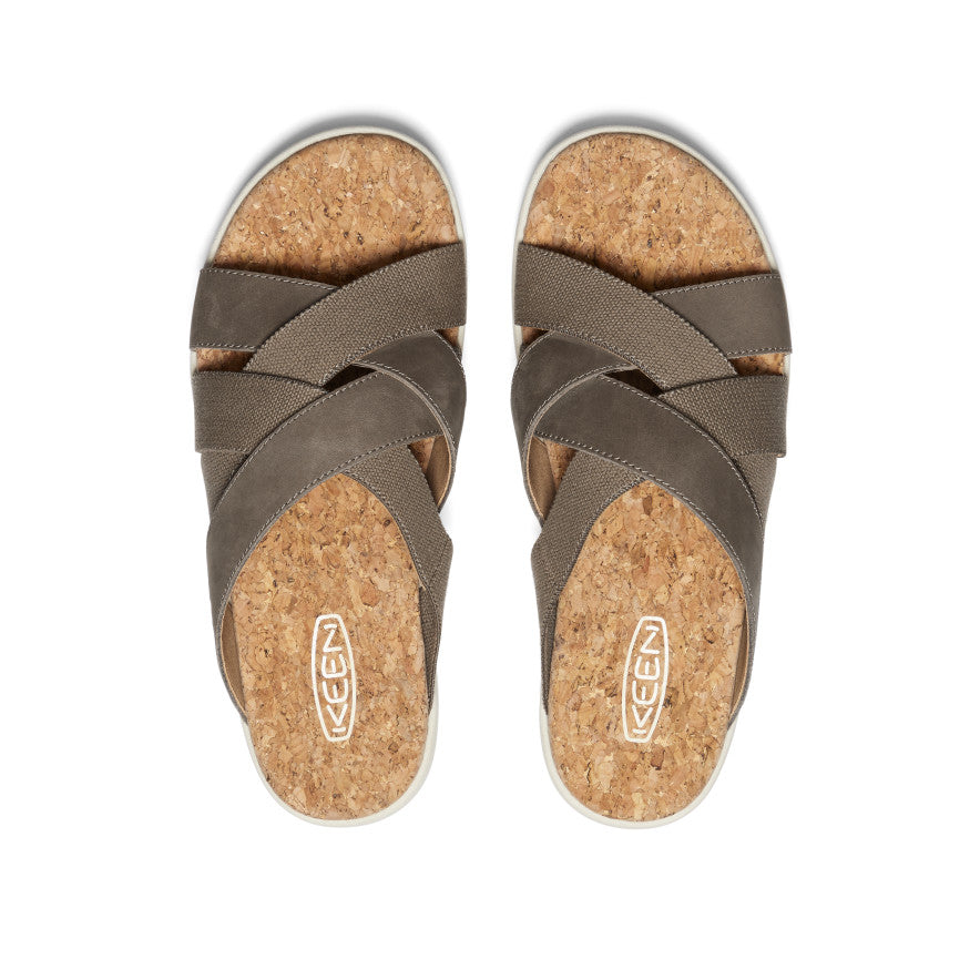 Women's Elle Mixed Slide Sandals - Brindle/Birch Color | Comfortable Summer Slides for Beach, Pool & Casual Wear