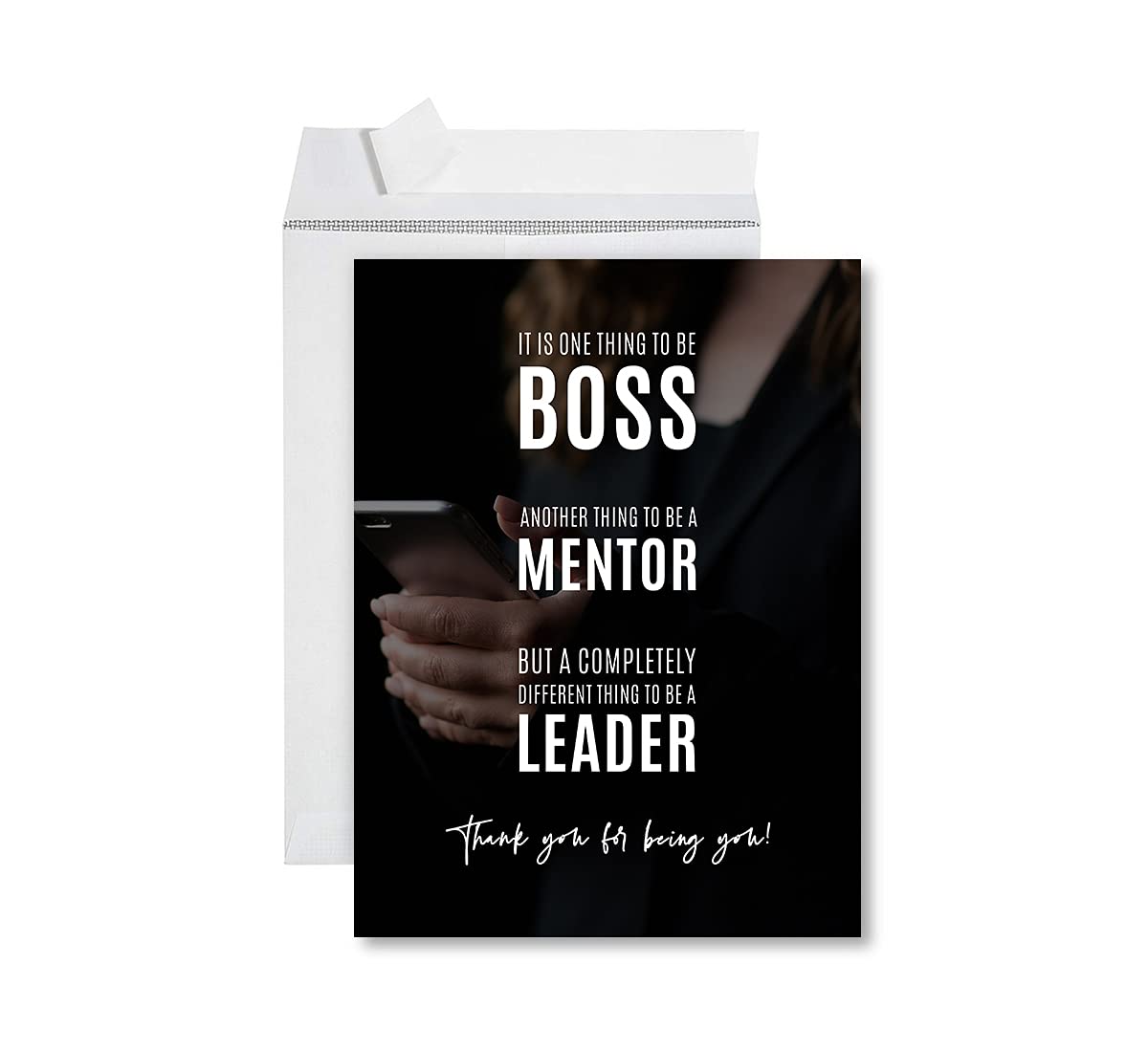 Funny National Boss's Day Jumbo Card - 8.5 x 11 Inch Blank Greeting Card with Envelope for Female Boss, Mentor & Leader | Humorous Office Banter, Congratulations Card for Her (1-Pack) | Perfect for Workplace Celebrations & Appreciation Gifts