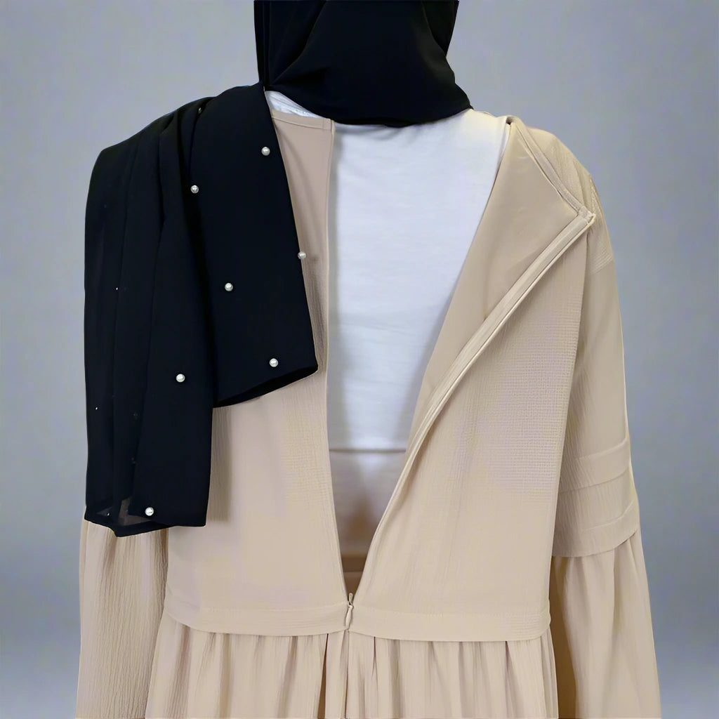 Elegant Chiffon Abaya Dress for Muslim Women - Modest Islamic Prayer Dress for Eid, Ramadan & Special Occasions