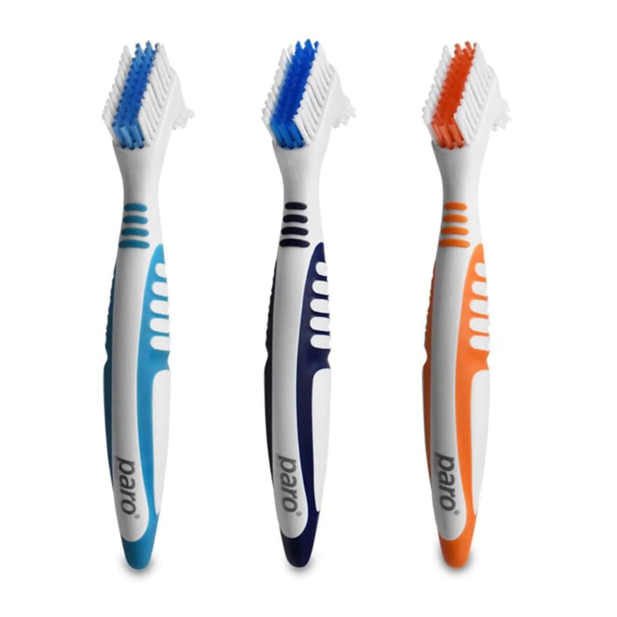 Swiss Denture Brush - Hard & Soft Bristles for Dentures & Retainers | Pack of 3 | Perfect for Travel & Daily Cleaning