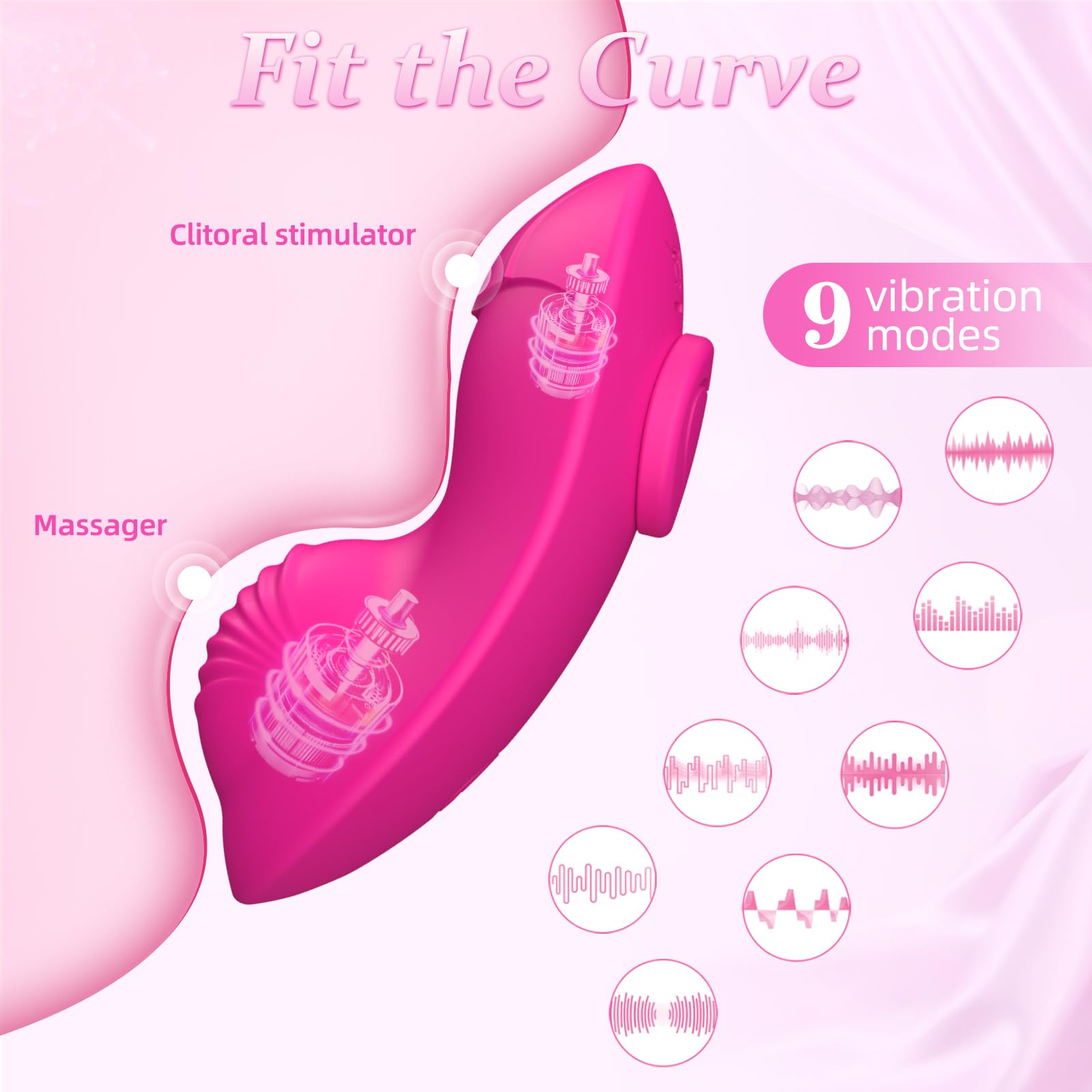 9 Speed Wearable Panty Vibrator - Remote Control Clitoral Stimulator for Women, Couples Play | Dual Stimulation Mini Butterfly Sex Toy (Rose Red) - Perfect for Discreet Public Play & Intimate Moments
