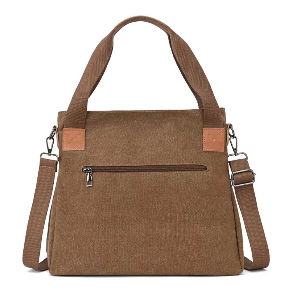Stylish ROUROU Canvas Shoulder Bag for Women - Large Capacity Top Handle Tote & Crossbody Purse - Perfect for Work, Travel & Everyday Use