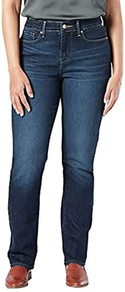 Signature by Levi Strauss & Co. Gold Label Women's Modern Straight Jeans - Comfortable & Stylish Denim Pants for Casual Wear, Office & Everyday Outfits