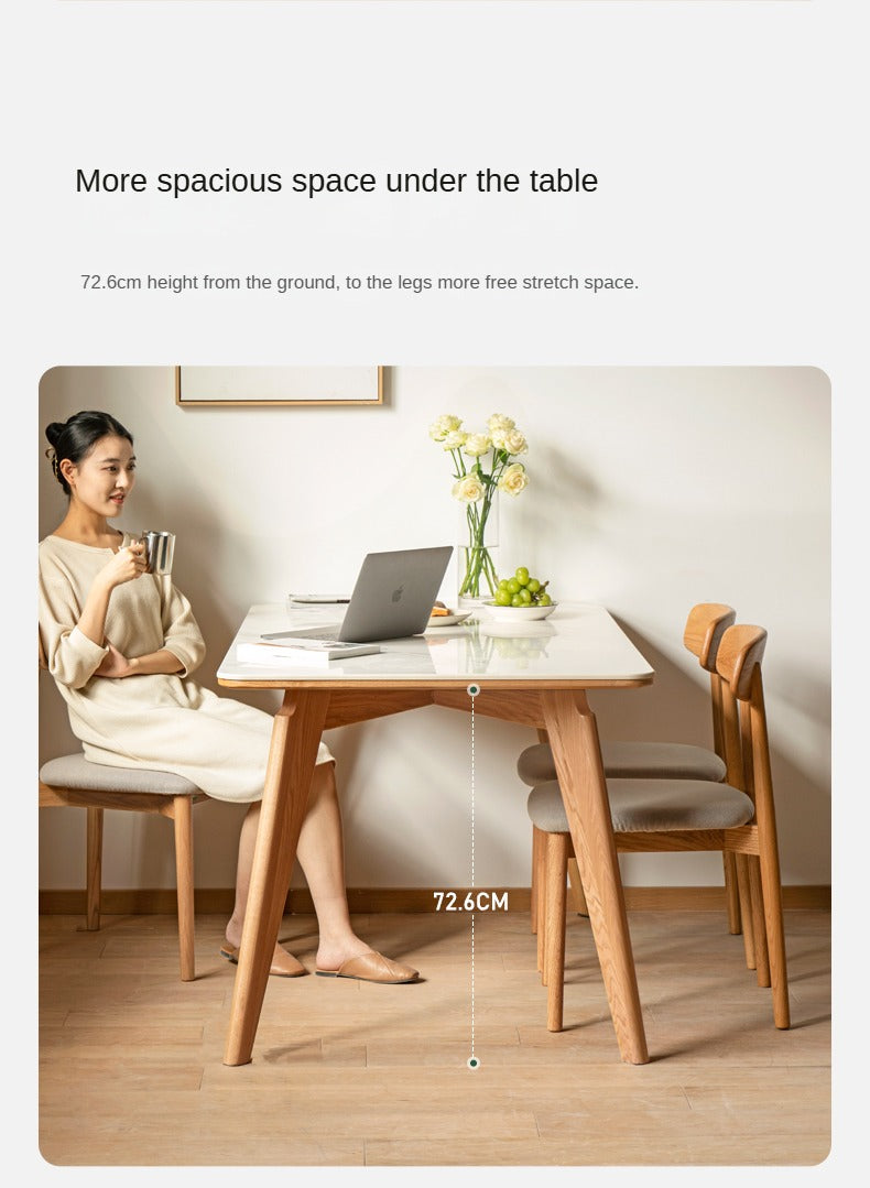 Solid Oak Wood Modern Rocking Dining Table - Perfect for Farmhouse, Rustic & Contemporary Dining Rooms