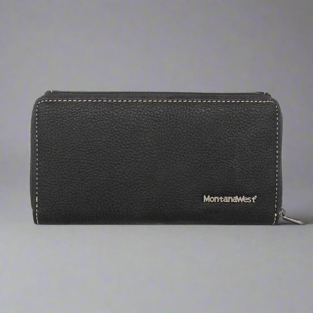 Montana West Whipstitch Collection Women's Wallet - Genuine Leather RFID Blocking Bifold Wallet with Multiple Card Slots - Perfect for Everyday Use, Travel & Gift Giving