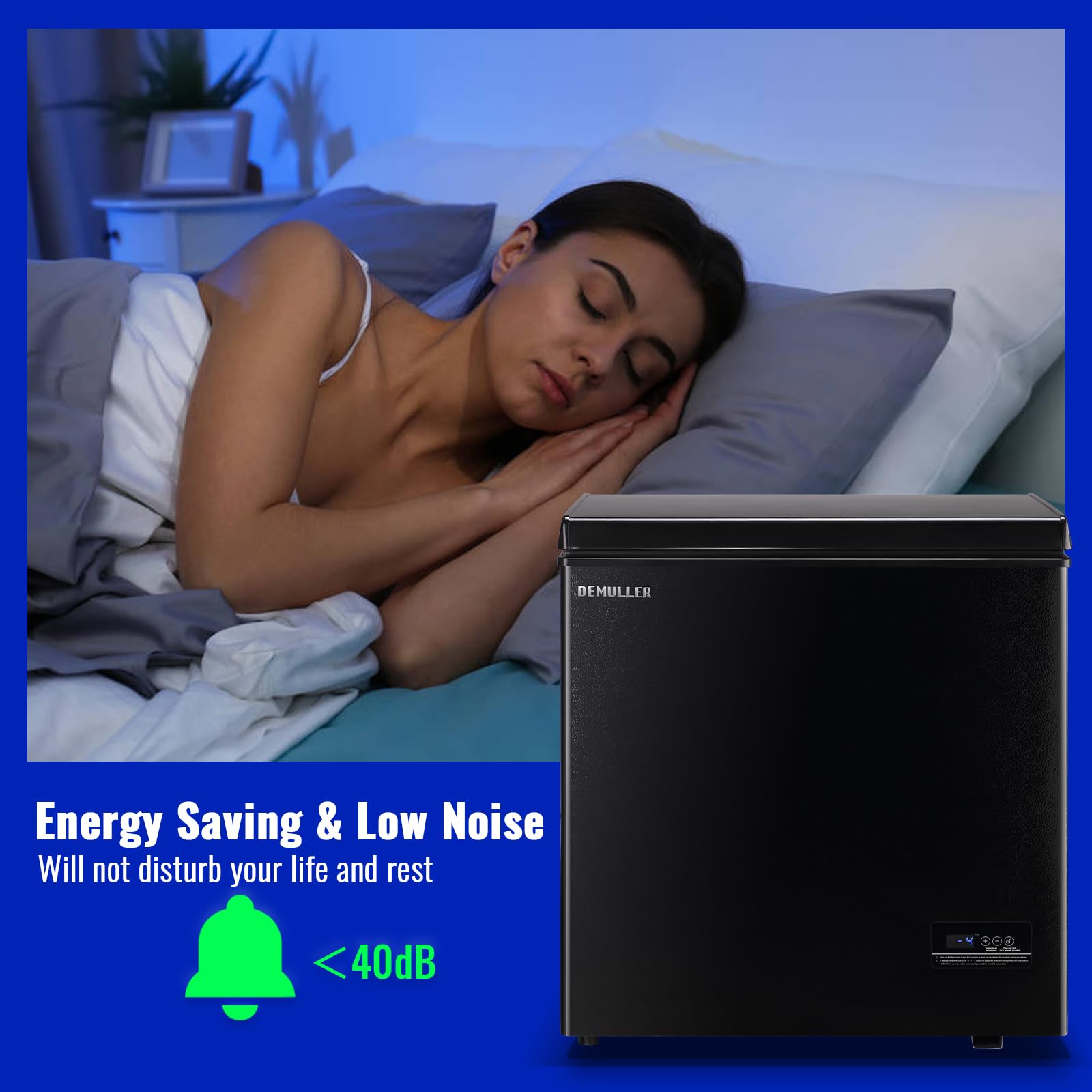 5.0 Cu.ft Chest Freezer with Digital Temperature Control & LED Display - Energy Efficient Deep Freezer for Home, Kitchen, Apartment - Perfect for Storing Meat, Frozen Foods & Bulk Groceries (Includes 2 Removable Baskets)