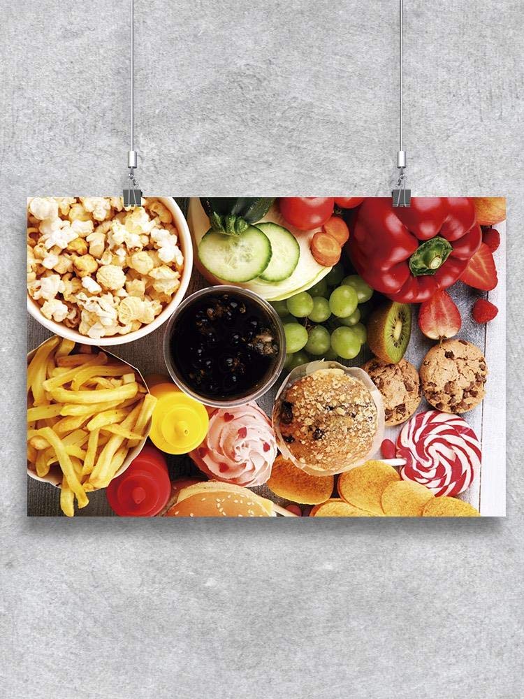 Healthy Fast Food Poster - Nutritious Meal Ideas for Home & Office | Perfect for Kitchens, Restaurants & Fitness Centers