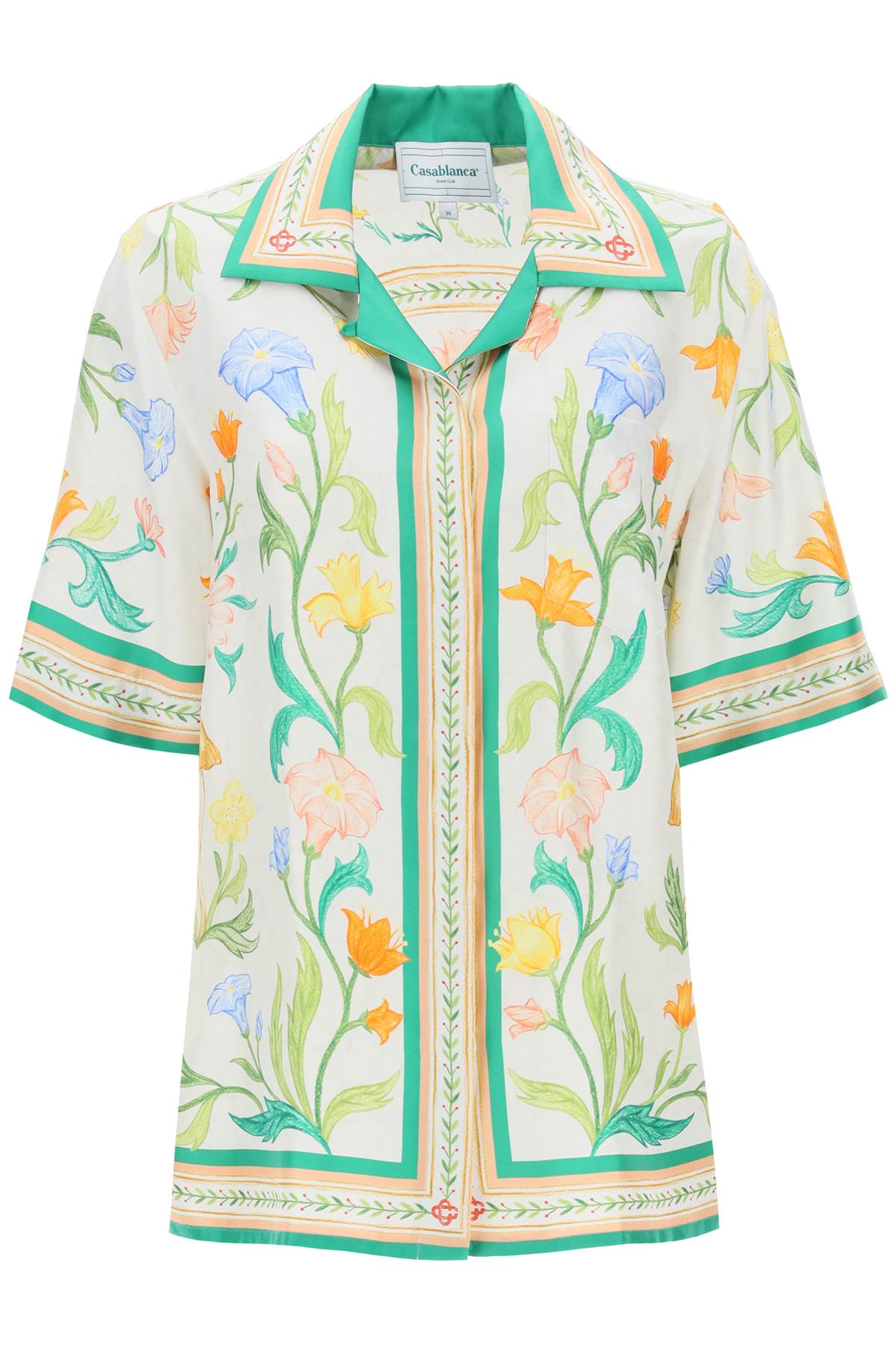 Casablanca Cuban Collar Shirt with Floral Print - Stylish Summer Shirt for Men, Beachwear & Vacation Outfits