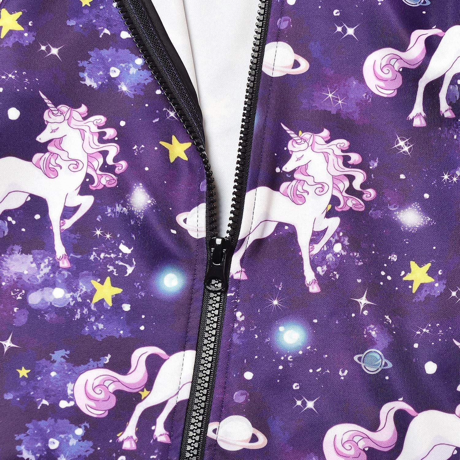 Unicorn Zip Up Hoodie for Girls with Pockets - Cute Pullover Sweatshirt for School, Playdates & Outdoor Activities