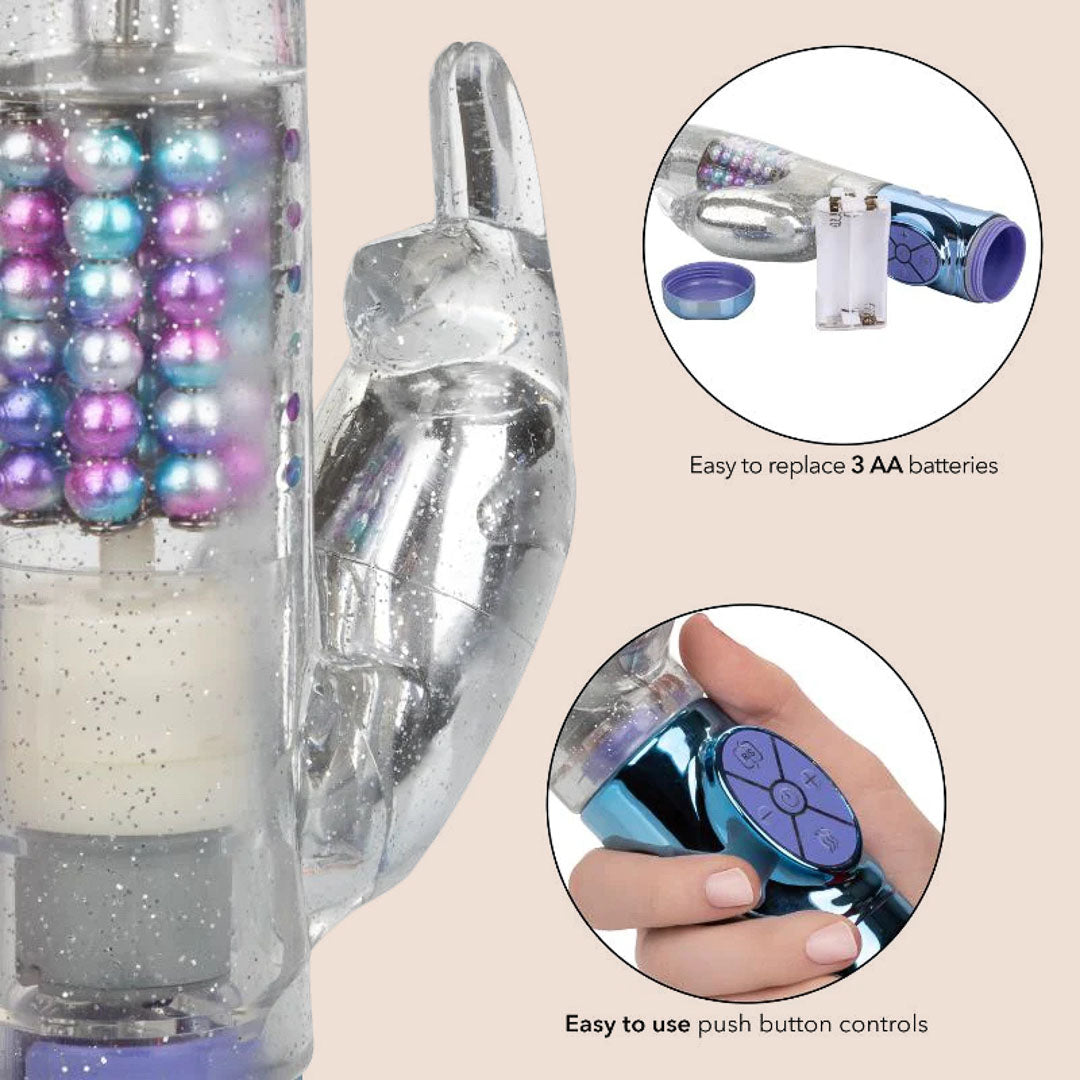 Naughty Bits™ Jack Rabbit® Vibrating Rotating Gyrating Rabbit Vibrator for Women - Best Clitoral & G-Spot Stimulation | Perfect for Solo Play, Couples Intimacy & Sensual Massage