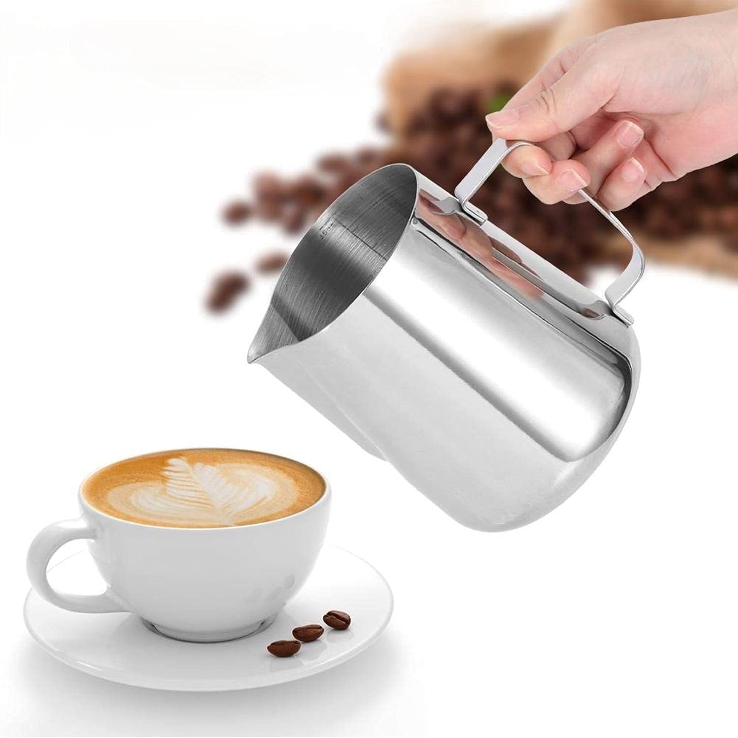 Premium Stainless Steel Milk Frother Cup 2000ml - High-Performance Kitchen Tool for Effortless Latte, Cappuccino & Hot Chocolate Making - Perfect for Home Baristas, Coffee Shops & Restaurants