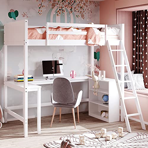 White/With Desk and Shelf