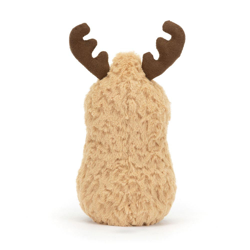 Amuseables Peanut Reindeer Plush Toy - Cute Christmas Stuffed Animal Gift for Kids & Adults - Perfect for Holiday Decorations, Stocking Stuffers & Cozy Home Decor
