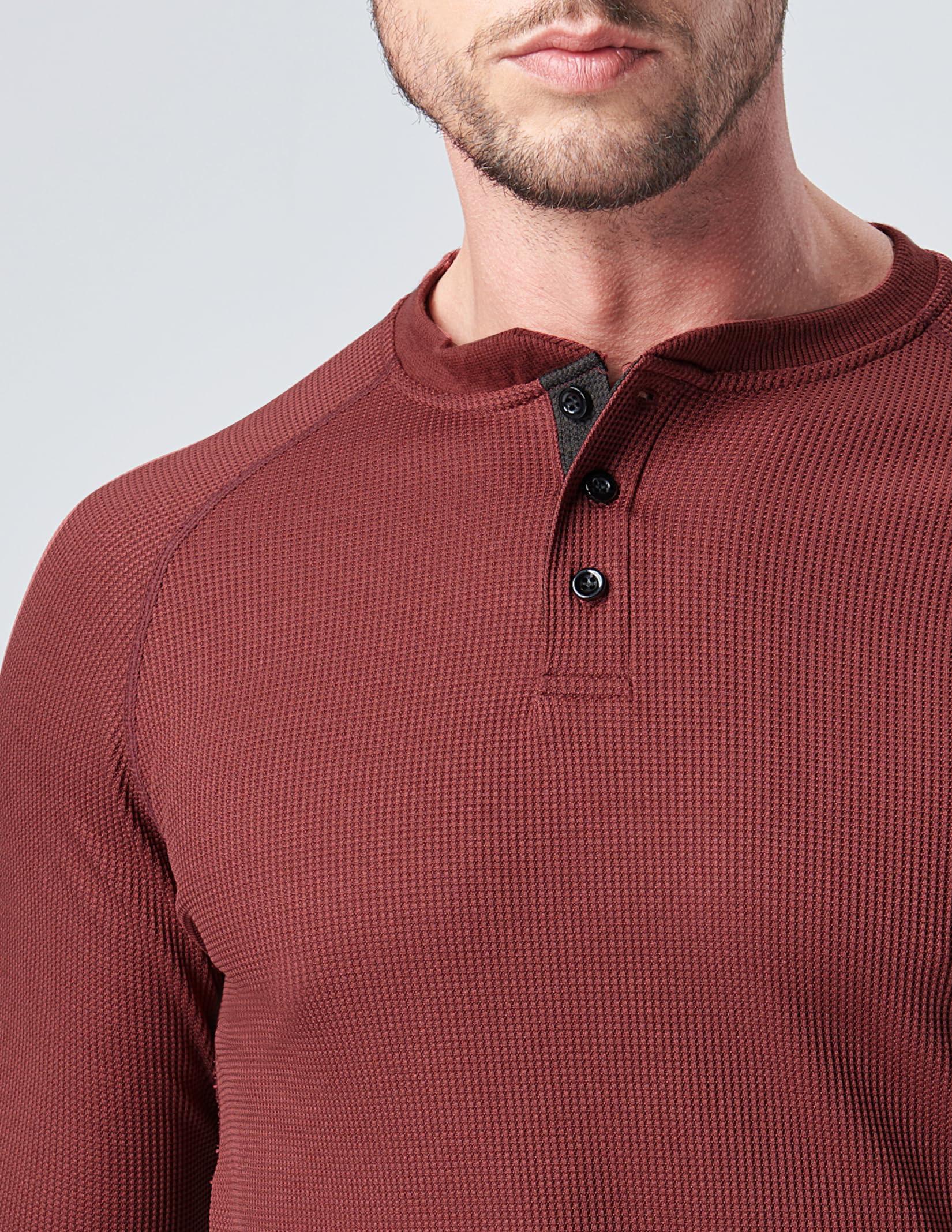 3 Pack Men's Long Sleeve Waffle Henley Shirts - Thermal Casual Fit Lightweight Shirts for Men - Perfect for Layering, Outdoor Activities & Winter Fashion