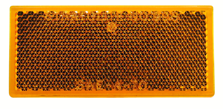 PM B483A Amber Rectangular Quick Mount Reflector - Durable Road Safety Reflector for Trucks, Trailers & Vehicles - Ideal for Night Driving & Highway Safety