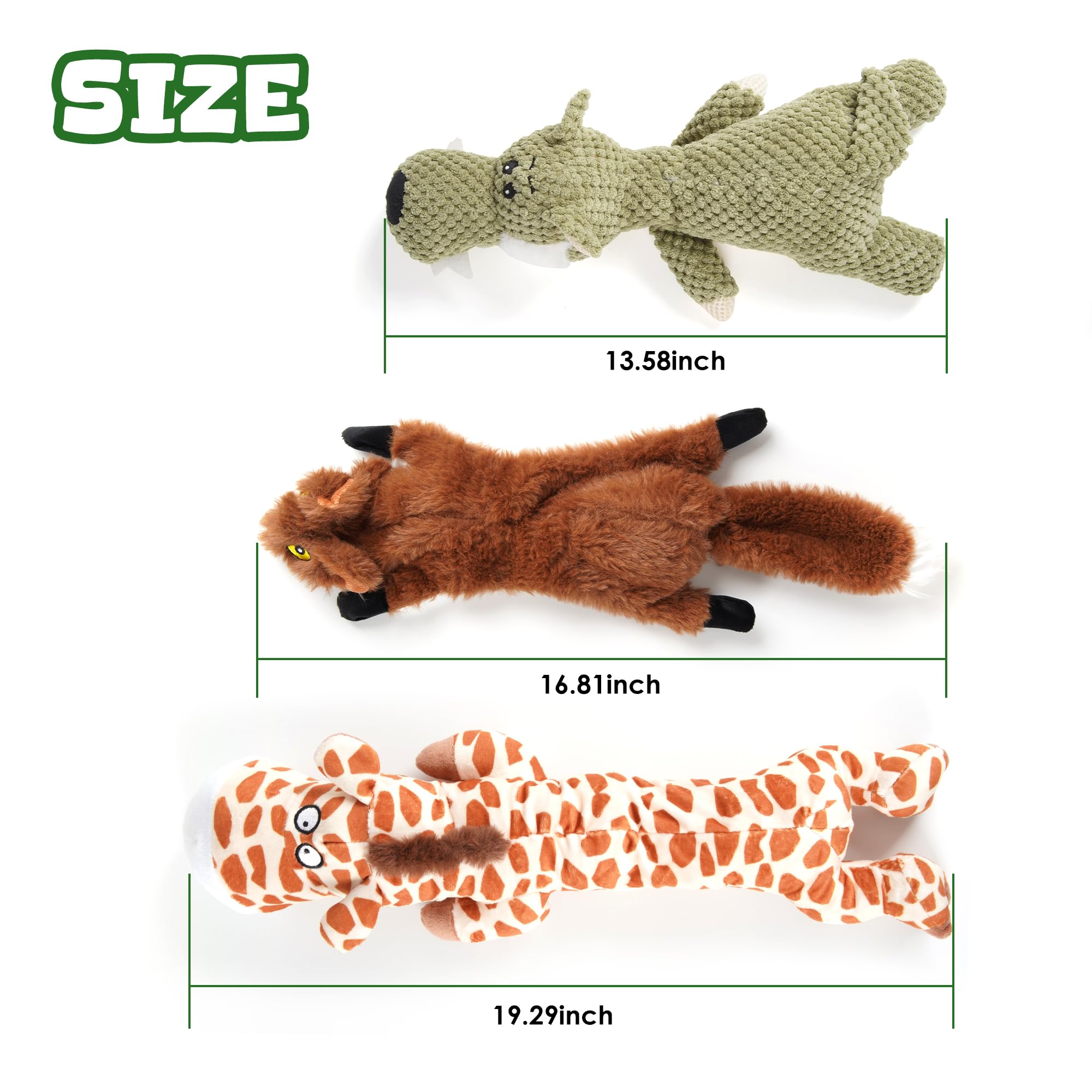 3 Pack Dog Squeaky Toys - Interactive Chew Toys for Small, Medium & Large Dogs with Cute Animal Designs & Fun Sounds - Keep Pets Entertained Indoors & Outdoors - Perfect for Playtime, Training & Boredom Relief