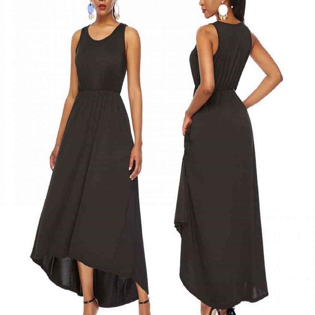 Sexy Off Shoulder Sleeveless Slim Dress for Women - Black Irregular Flare Party Dress | Perfect for Cocktail Parties, Date Nights & Summer Vacations