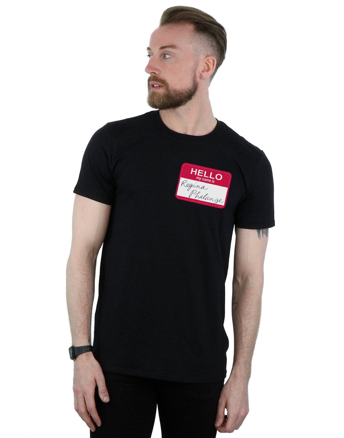 Friends TV Show Men's Regina Phalange Name Tag T-Shirt - Funny Gift for Friends Fans, Office Parties & Cosplay