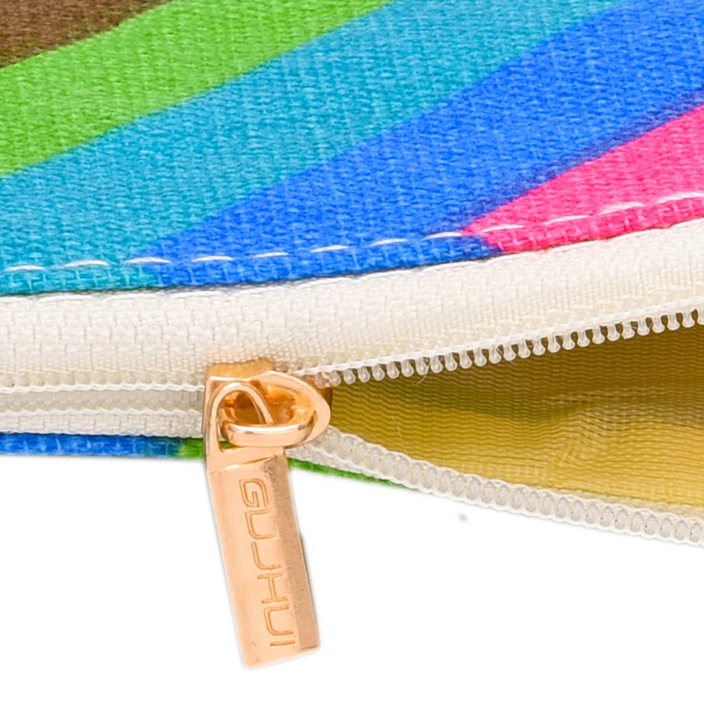 Stylish Striped Cosmetic Makeup Pouch - Waterproof Travel Organizer Bag with Zipper for Makeup Brushes, Pencils & Toiletries | Perfect for Travel, Gym & Daily Use