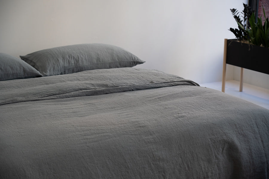 Premium 100% Organic Linen Duvet Cover Set - Breathable & Soft Bedding for All Seasons - Perfect for Master Bedroom, Guest Room & Airbnb Stays