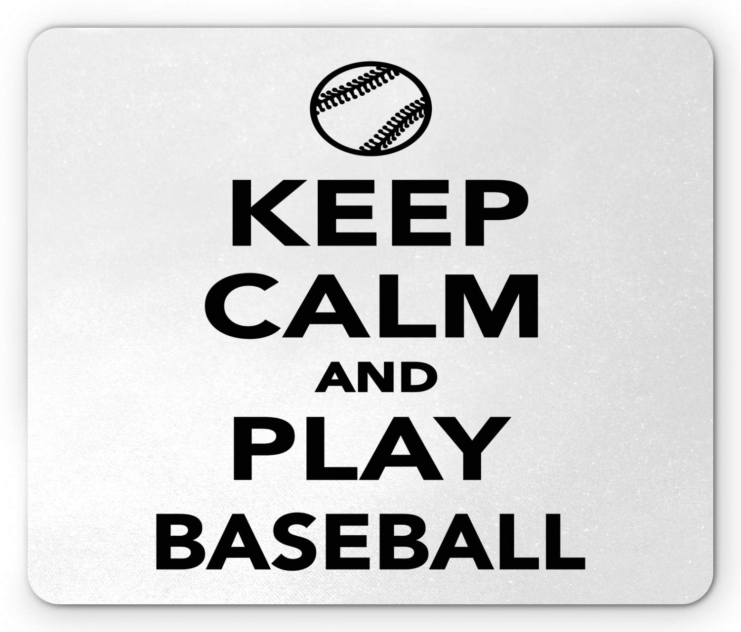 Ambesonne Keep Calm Baseball Mouse Pad - Non-Slip Rubber Gaming Mousepad with Monochrome Ball Design, Standard Size (Black & White) - Perfect for Office, Gaming & Sports Enthusiasts