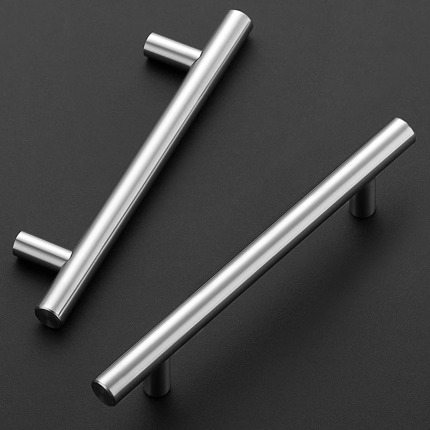 20 Pack Brushed Nickel Cabinet Handles - 4 Inch & 6.4 Inch Drawer Pulls - Stainless Steel Kitchen Cabinet Hardware for Dresser, Wardrobe & Bathroom Renovation (Silver Finish)