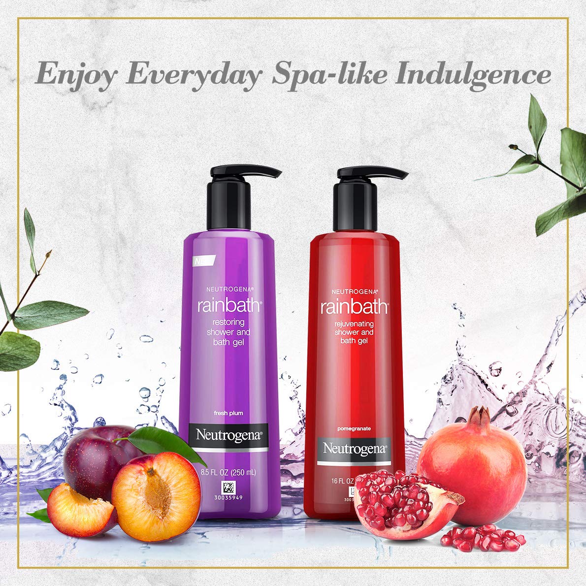 Neutrogena Rainbath Restoring Shower & Bath Gel - Moisturizing Body Wash & Shaving Gel with Clean Rinsing Lather, Fresh Plum Floral Scent, 16 Fl Oz - Hydrating Skin Care for Dry Skin, Perfect for Daily Shower & Relaxing Bath Time