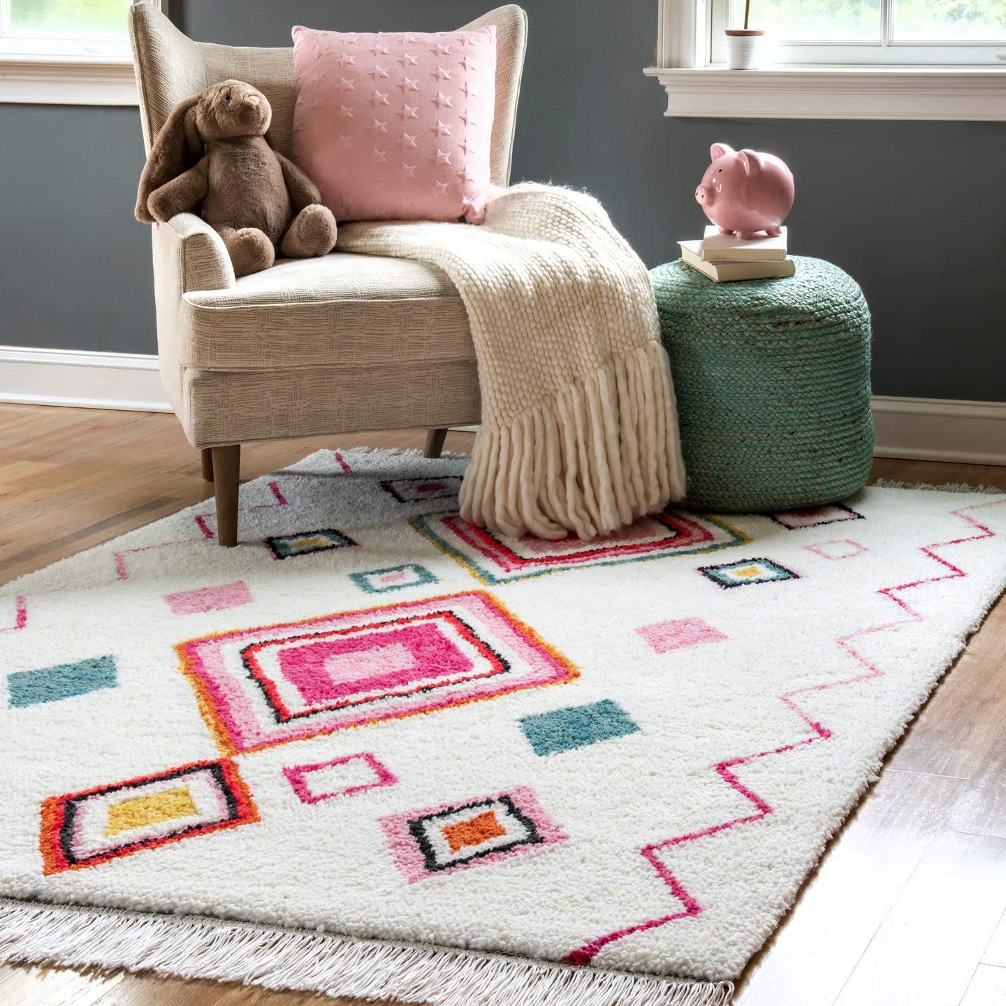 nuLOOM Ingrid Diamond Shaggy Runner Rug 2'6