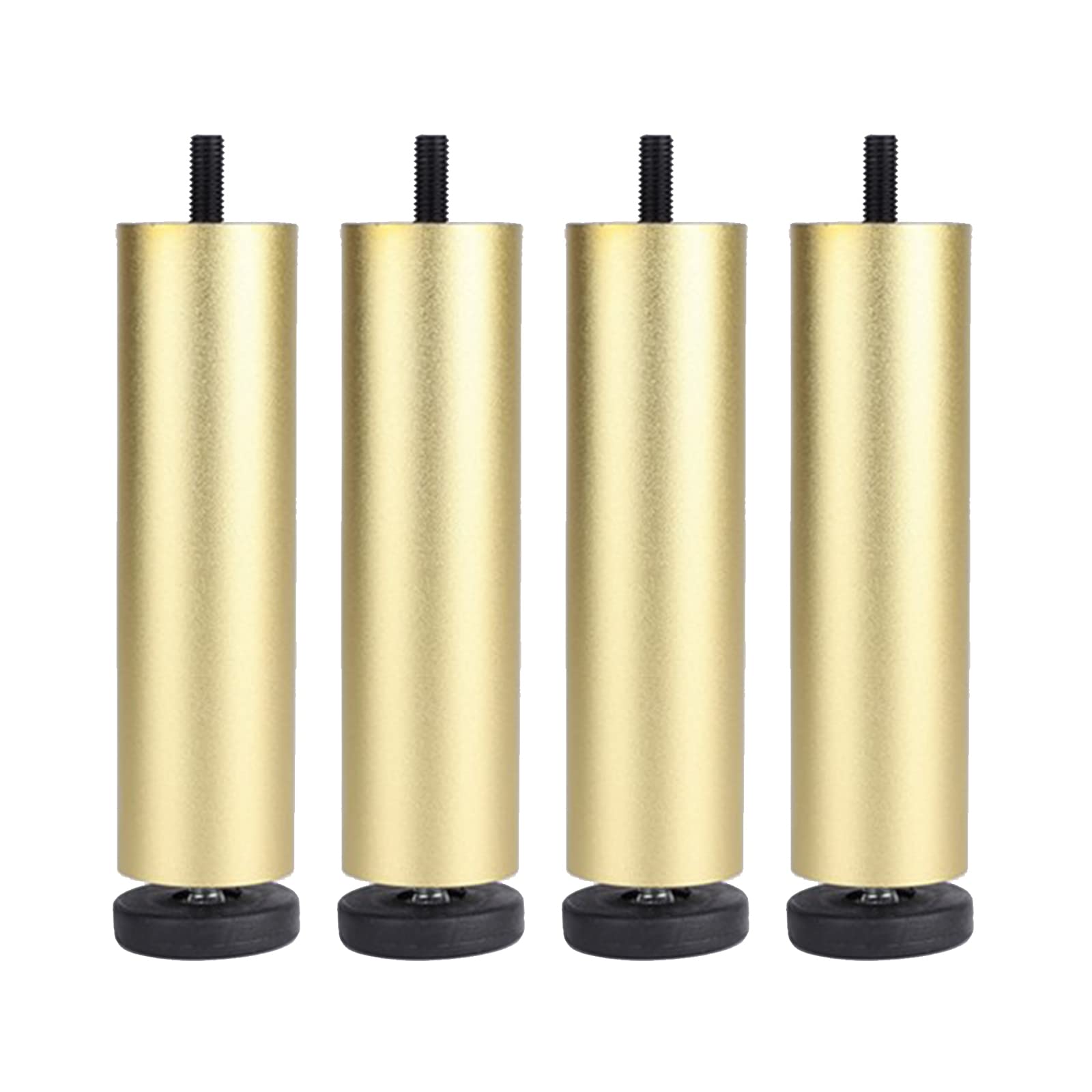 4Pcs 7.7 Inch Gold Metal Adjustable Furniture Legs - Replacement Couch Legs for Cabinet, Bed, Sofa, Cupboard & Desk - Perfect for Home Office & Living Room Furniture Upgrade