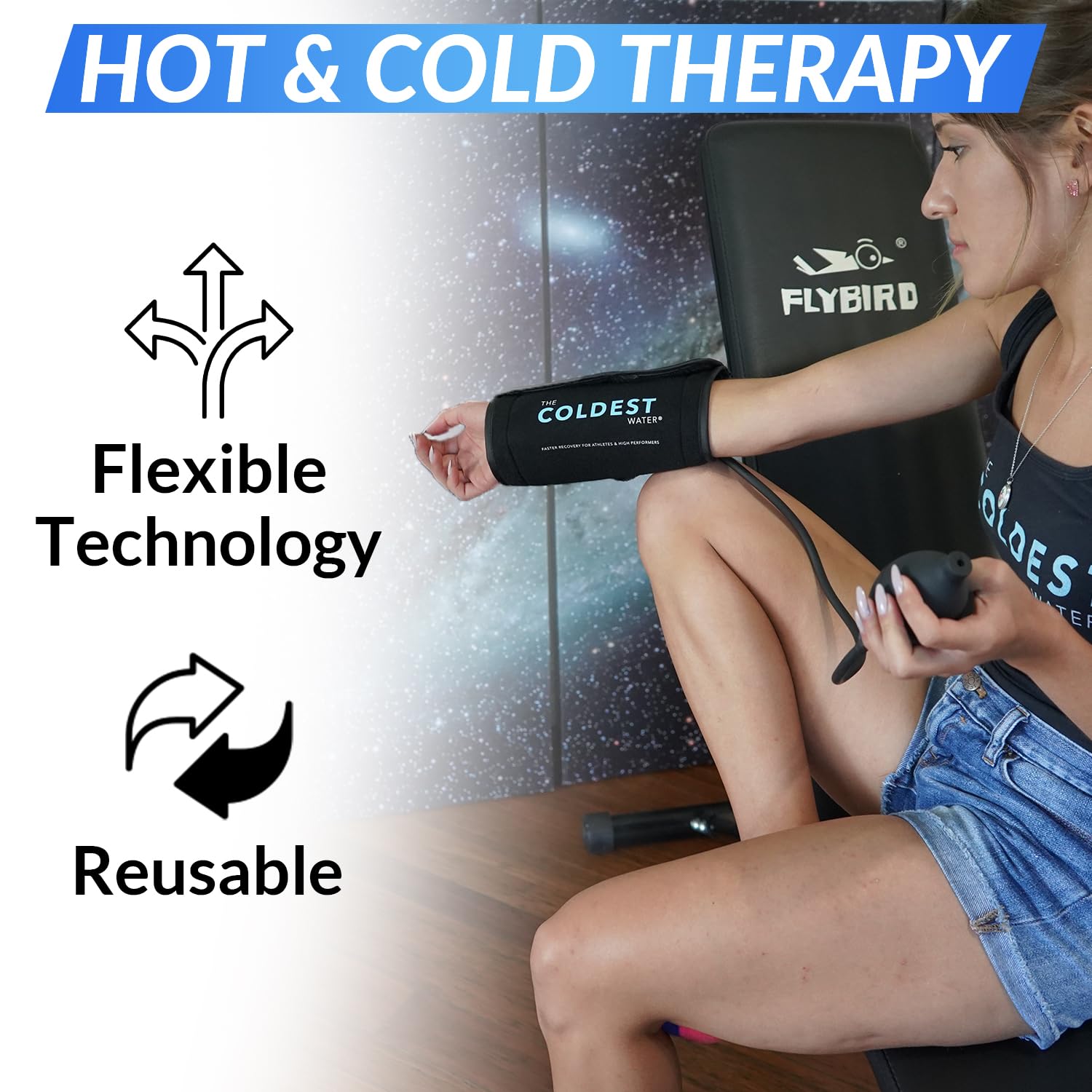 The Coldest Wrist Ice Pack with Air Compression - 8” X 16” Wrist Brace for Sprains, Arthritis, Tendinitis, Swelling - Ideal for Recovery, Sports, and Daily Pain Relief