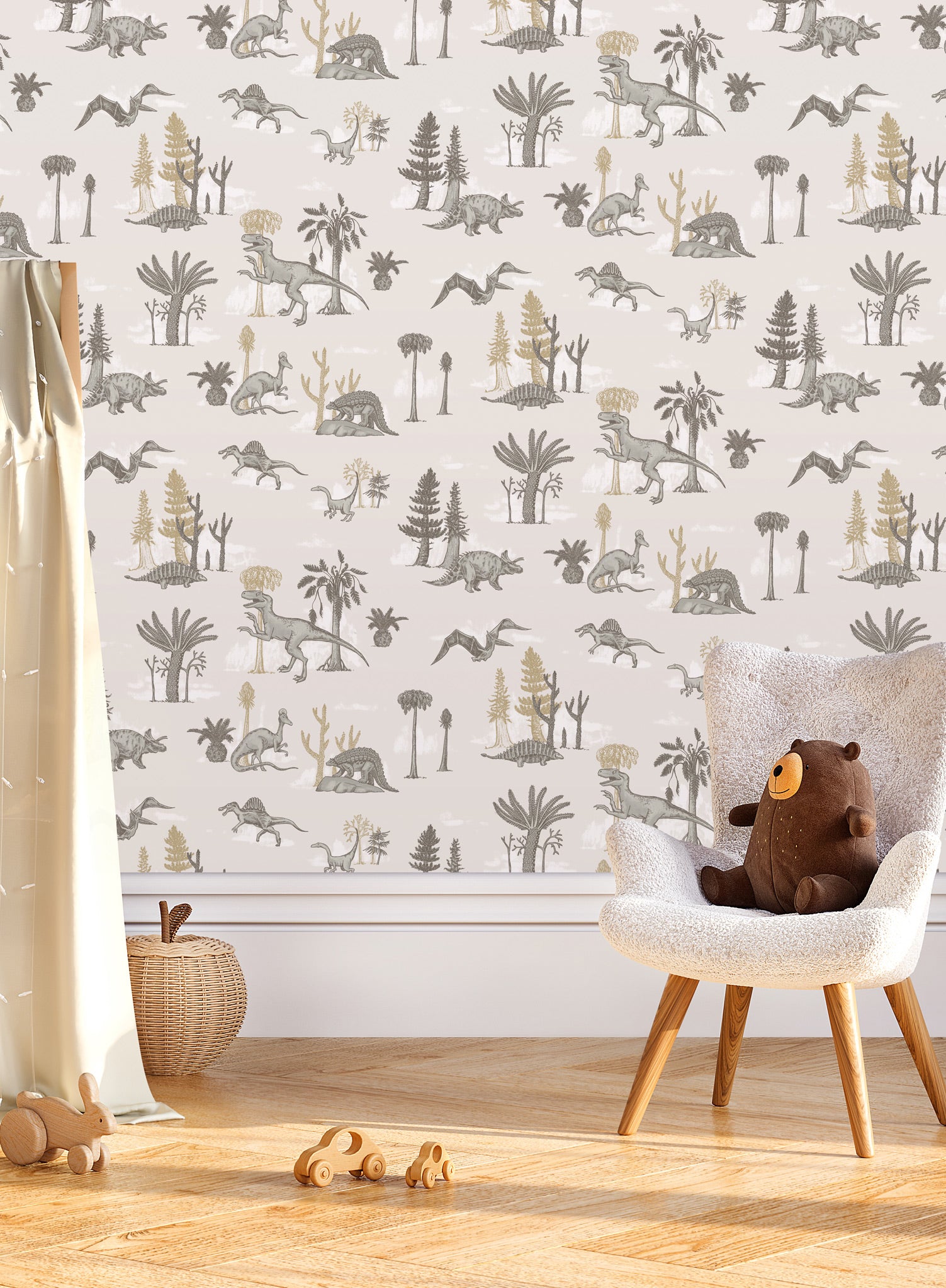 Jurassic Dinosaur Wallpaper - High-Quality Peel and Stick Removable Wallpaper for Kids Room, Nursery, Dorm Decor - Perfect for Bedroom, Living Room & Home Office