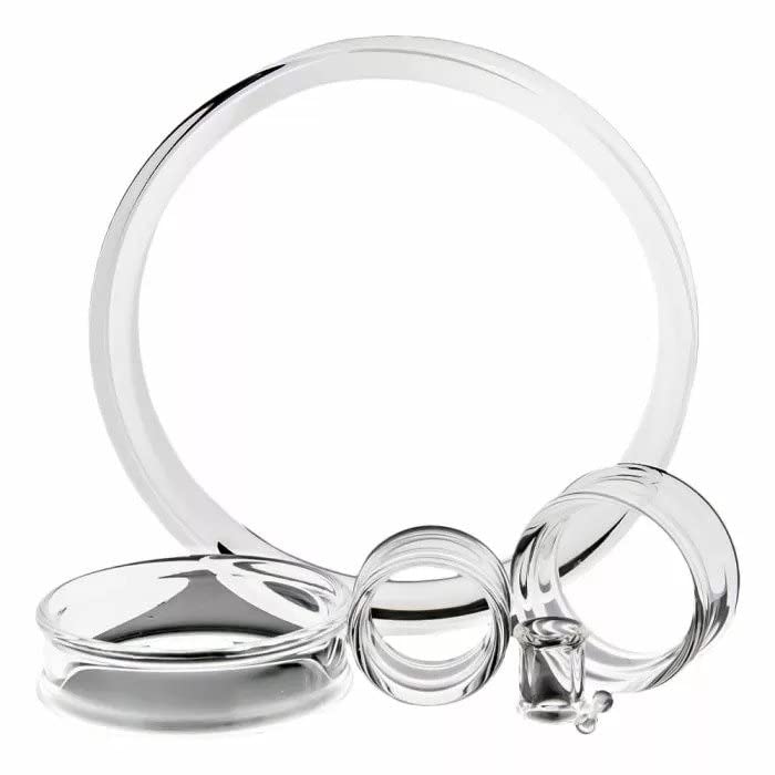 1 Pair (2pcs) Clear Acrylic Tunnels - Double Flare Gauges Solid Saddle Thin Ear Flesh Plugs 10-15mm for Stretching & Body Jewelry - Perfect for Ear Stretching, Piercing Jewelry & Alternative Fashion