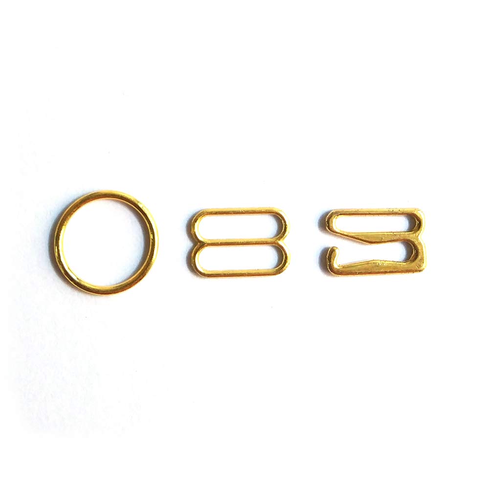 150pcs Metal Bra Strap Adjusters - Gold 12mm Lingerie Hardware Clips for Sewing, DIY, Bra Repair & Replacement - Perfect for Comfort & Fit Adjustments
