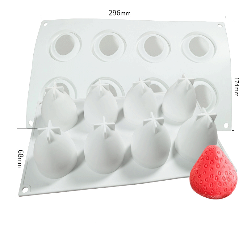 Premium Silicone Strawberry Candle Mold - 68mm Height for DIY Candles, Soaps, Resin Crafts - Perfect for Home Decor, Gifts & Party Favors