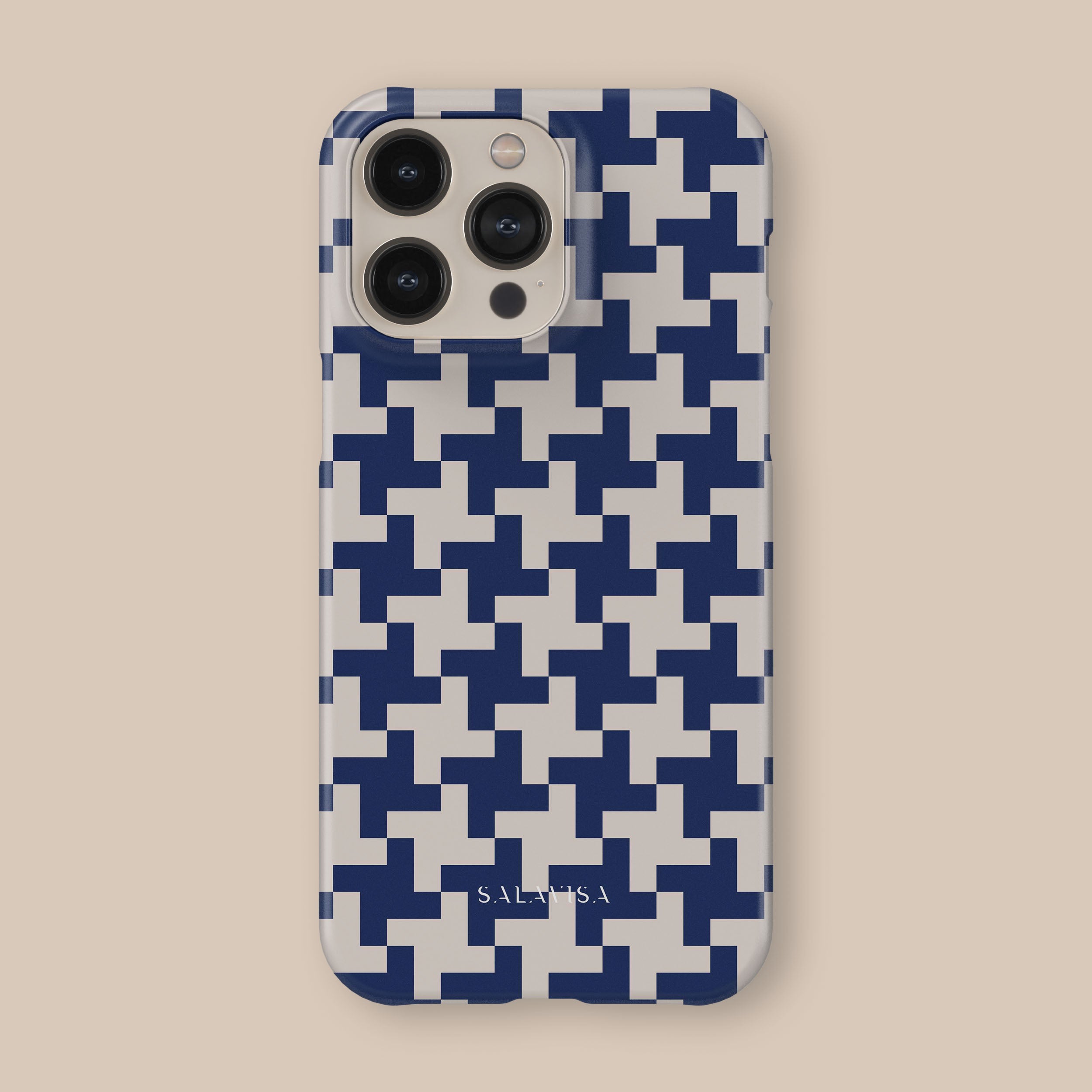 Stylish Blue Glen Plaid iPhone Case - Durable Protective Cover for iPhone 12/13/14 Pro Max - Perfect for Everyday Use, Travel & Work