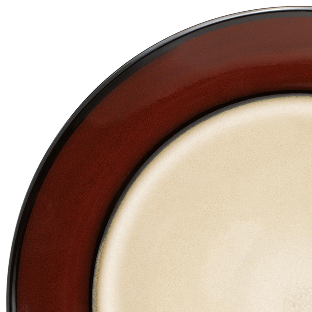 Belmont Set of 4 Red Round Dinner Plates - Elegant Ceramic Plates for Dining, Parties & Home Decor | Microwave & Dishwasher Safe