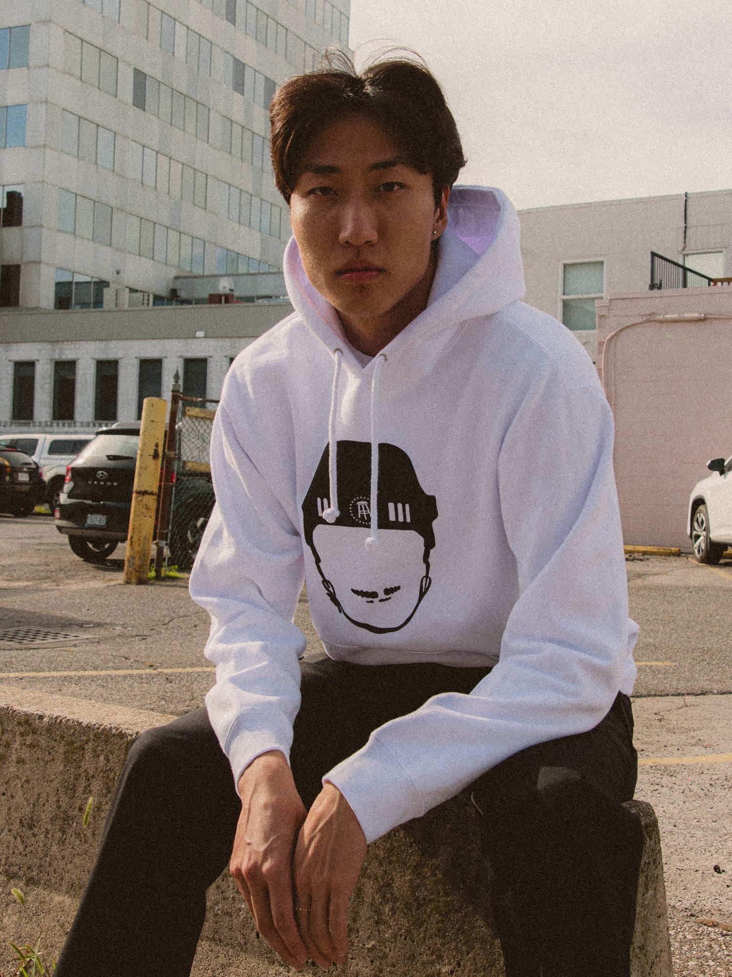Barstool Sports Spittin Chiclets Hockey Helmet Pullover Hoodie - Men's Casual Sweatshirt for Game Day & Outdoor Activities