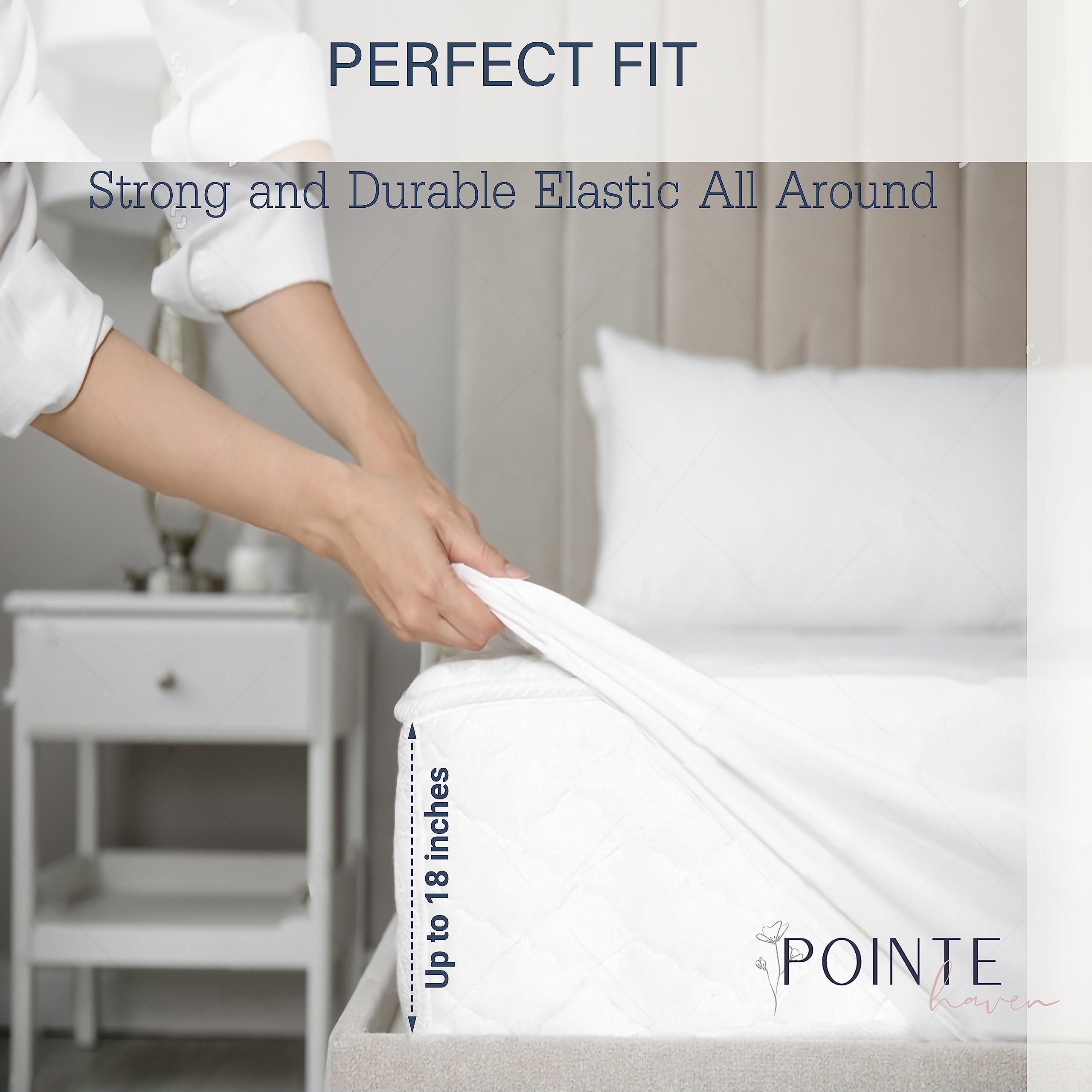 Pointehaven 100% Cotton Percale Printed Bed Sheet Set with Pillowcases - Soft Breathable Twin XL Deep Pocket Sheets (18 Inch) for Comfortable Sleep - Perfect for Guest Rooms, Dorms & Cozy Bedrooms (Blue)