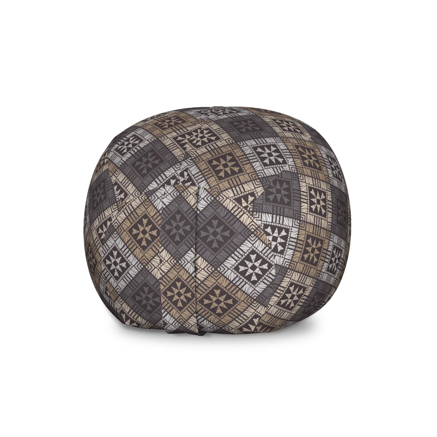 Ambesonne Large Washable Toy Storage Bag Chair - Abstract Ethnic Design, Durable Stuffed Animal Organizer in Gray | Perfect for Kids' Room, Nursery, Playroom & Home Organization