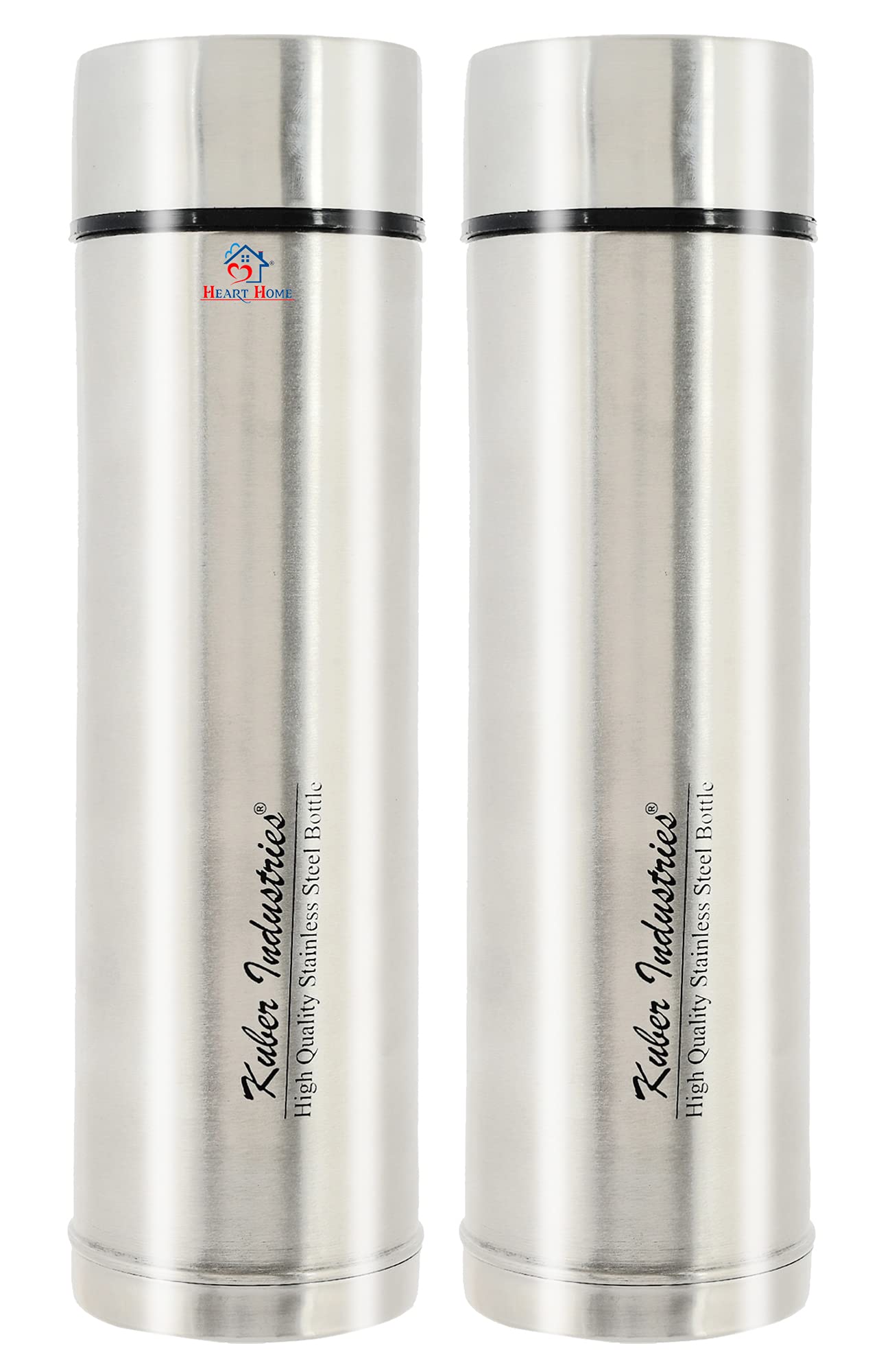 Premium Stainless Steel Water Bottle 34oz (1000ml) - 2 Pack, Silver - Insulated Double Wall Vacuum Flask for Hot & Cold Drinks - Perfect for Gym, Hiking, Office & Outdoor Activities