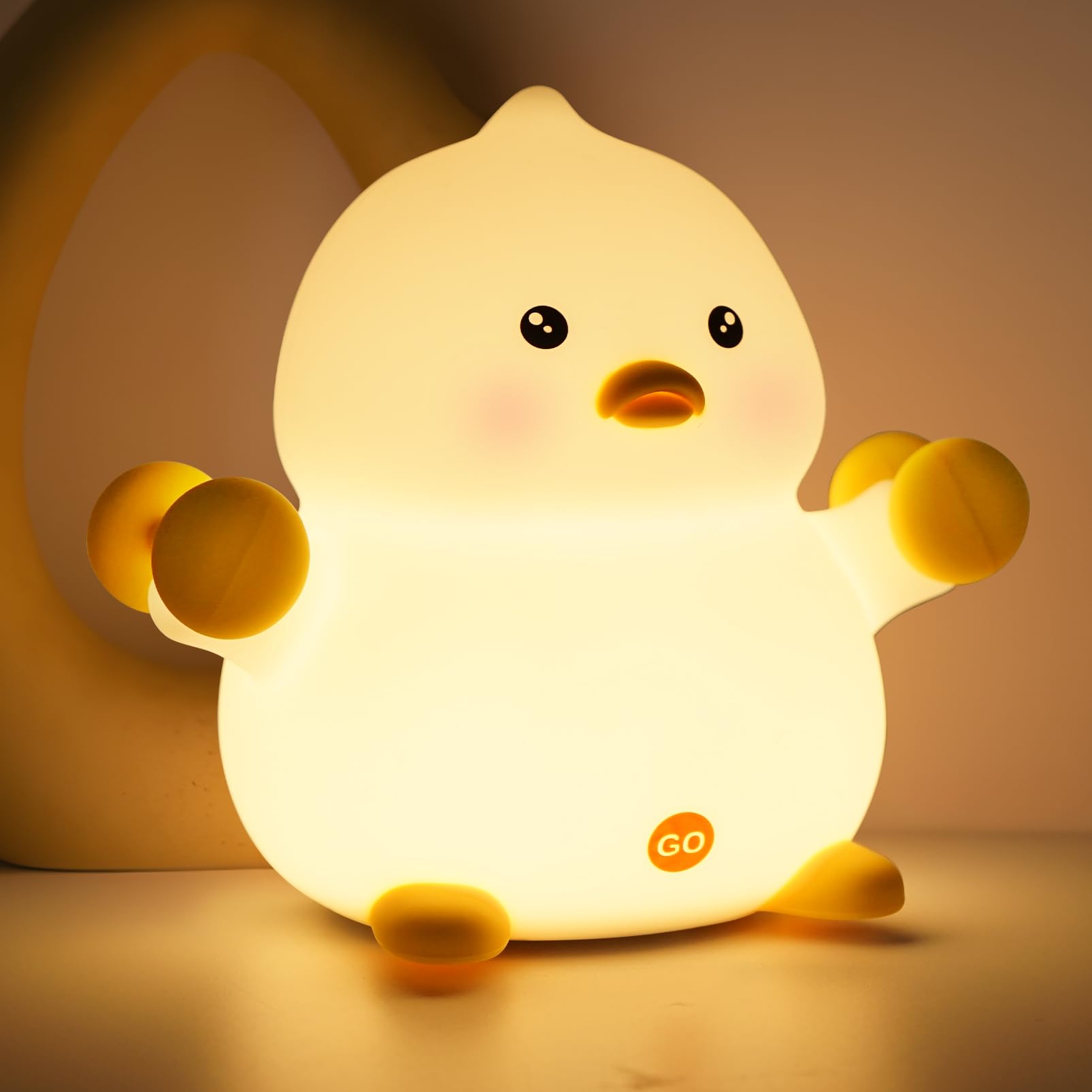 Rechargeable LED Night Light Duck for Kids - Adjustable Silicone Baby Night Lamp with Timer, Cute Nursery Decor for Girls & Boys | Perfect for Bedrooms, Nurseries & Kids' Rooms