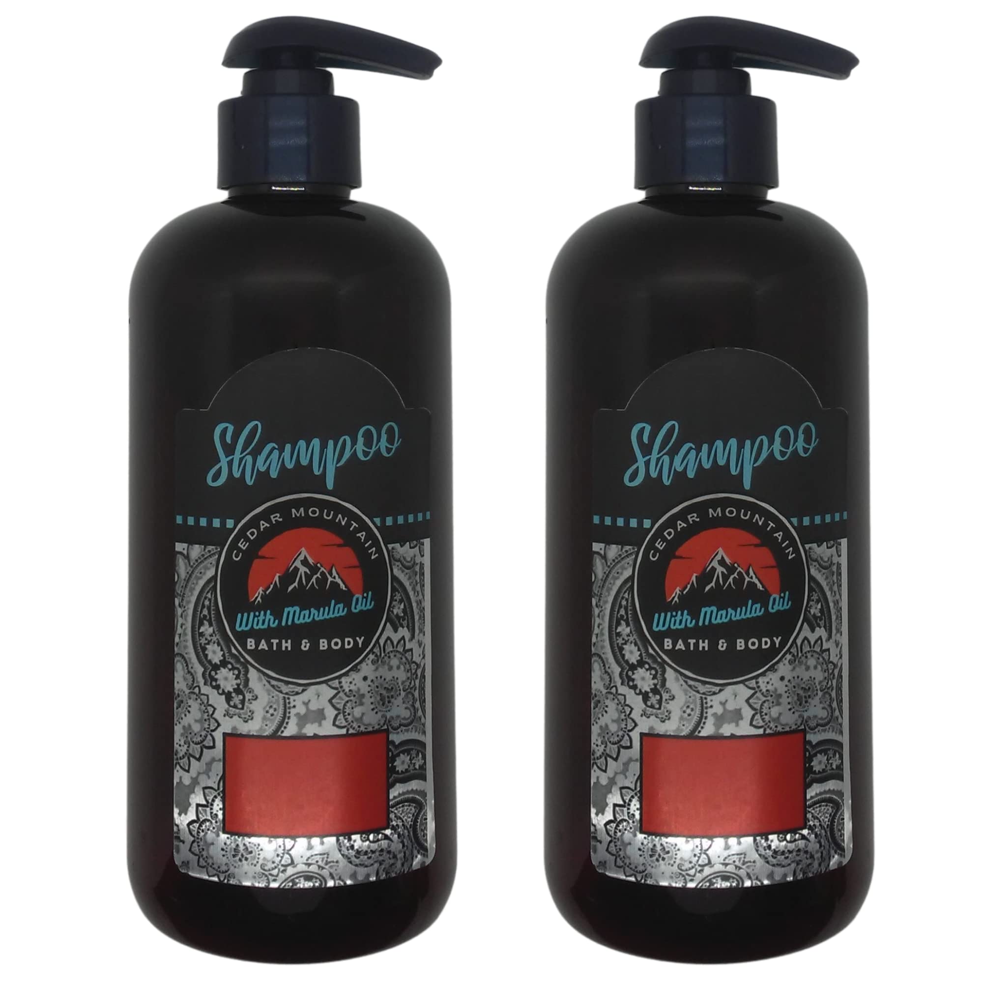 Cedar Mountain Blood Orange Vanilla Shampoo with Marula Oil - 12oz (2 Pack) for Dry Hair Care