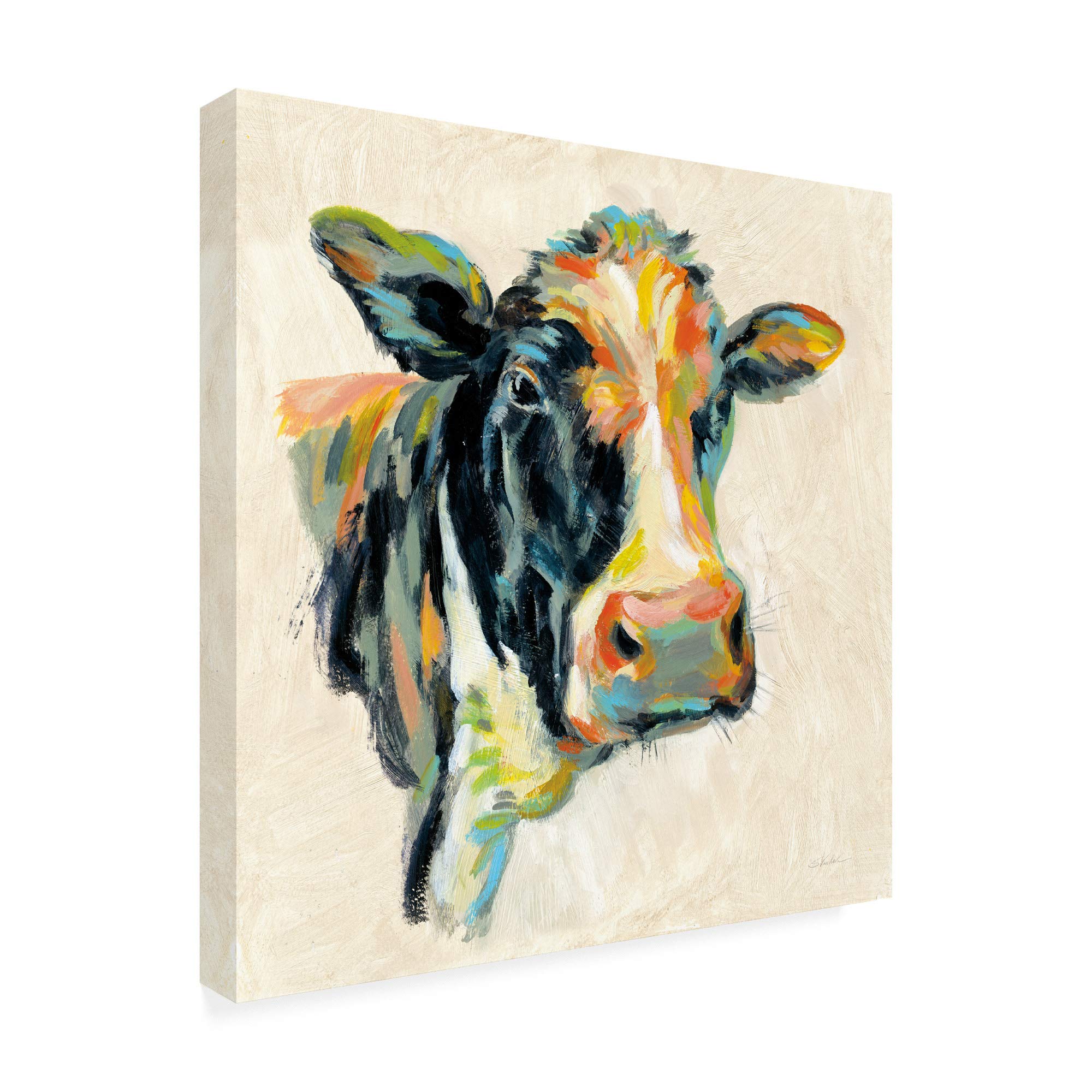 Silvia Vassileva Expressionistic Cow I - 18x18 Fine Art Print for Home & Office Decor | Modern Wall Art for Living Room, Bedroom, or Office