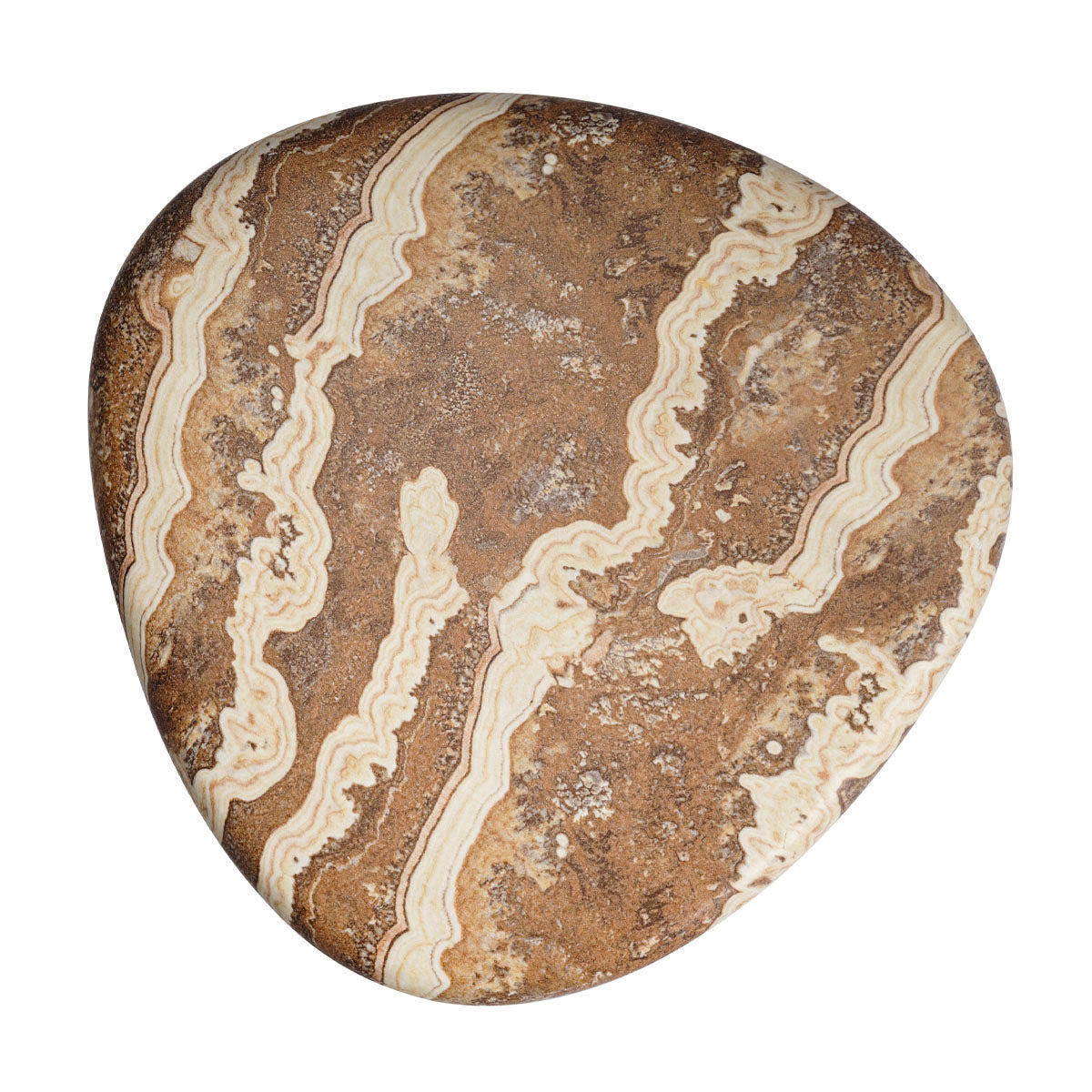 Azzurra Side Table with Tiger Onyx Finish - Modern End Table for Living Room, Bedroom & Office Decor