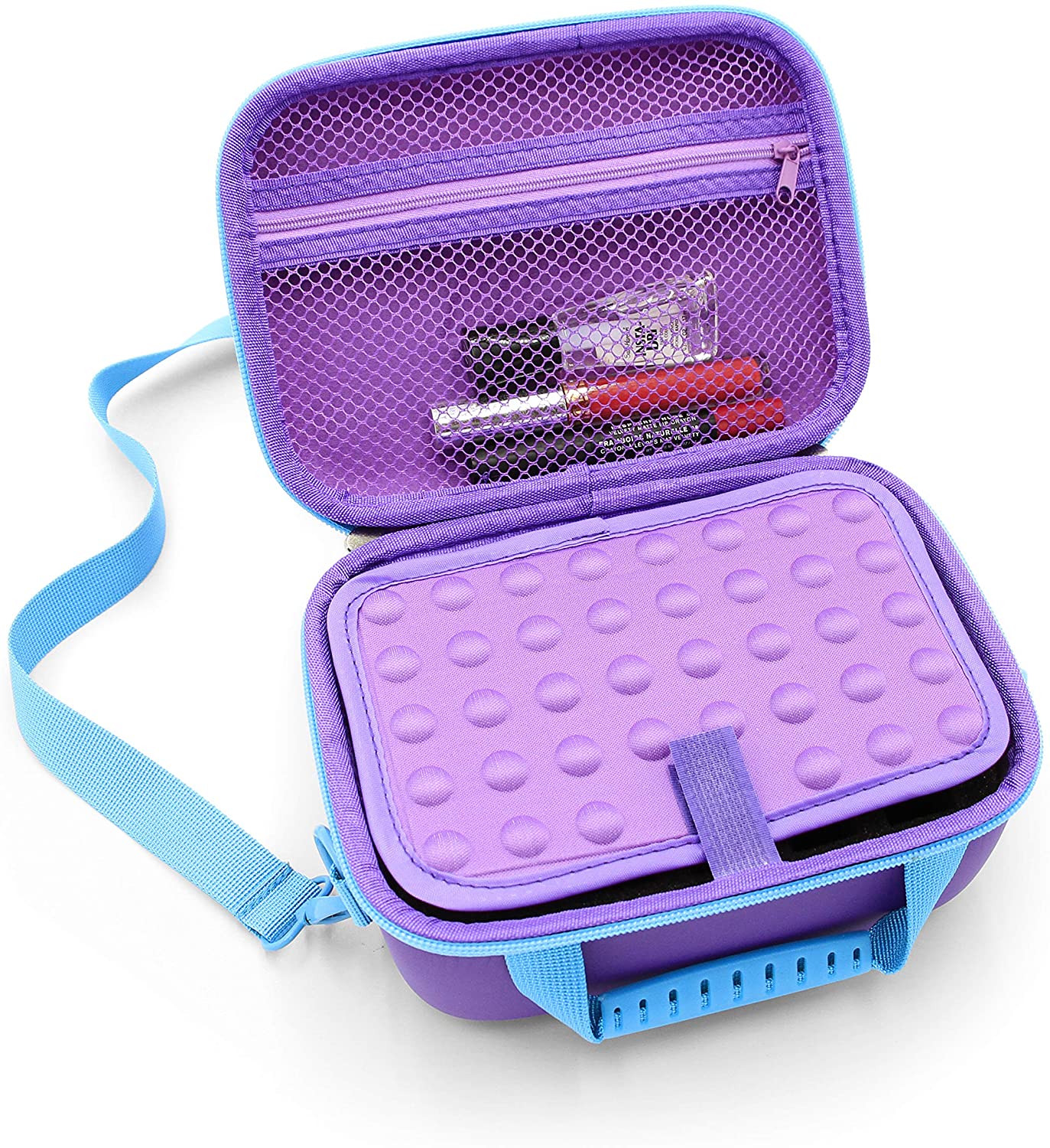 CASEMATIX Nail Polish Organizer Case - 20 Slot Nail Polish Holder with Padded Foam & Adjustable Shoulder Strap - Perfect for Travel, Salon Professionals & At-Home Manicures