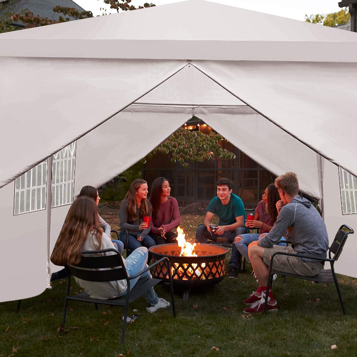 TANGKULA 10x20 FT White Outdoor Party Wedding Tent Canopy with Removable Sidewalls - Portable Shelter Pavilion for Backyard Events, Markets & Outdoor Gatherings | Perfect for Weddings, Parties, and Commercial Use